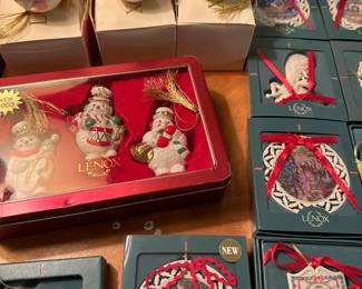 The Christmas Department is coming along nicely! There are MANY collections throughout! This is a closeup shot of the Lenox Collection!