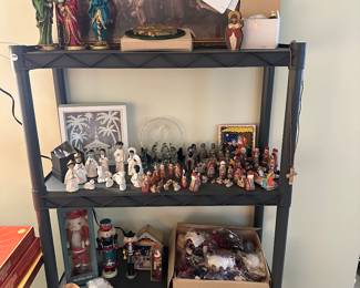 The Christmas Department is coming along nicely! There are MANY collections throughout! This ENTIRE shelving unit is Nativity sets from around the world!