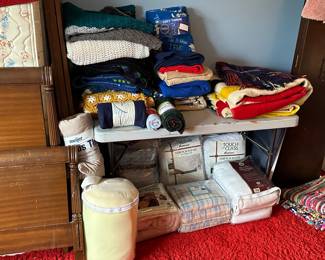 The linen department is open and waiting for you on the second floor! Towels, sheets, blankets, quilts and more! Vintage to new, in unopened packages! We have it all!