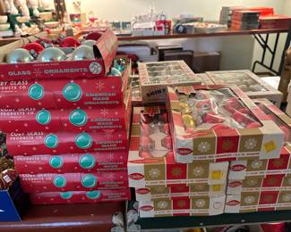 The Christmas Department is coming along nicely! There are MANY collections throughout! COBY ornaments!