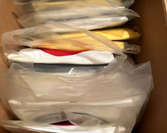 This sale has provided us with one surprise after another! This box does NOT disappoint. It is a box of UNOPENED VINTAGE RAILROAD COMPANY T-SHIRTS! There are MULTIPLE of each shirt!