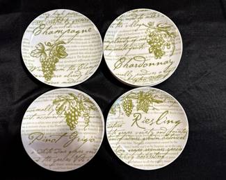 Set of 12 Champagne and Wine Dessert/Cheese Plates!