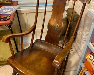 Antique Boston Rocker with original painting