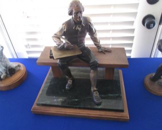 Thomas Jefferson Bronze Sculpture by George Lundeen, 15" X 15"