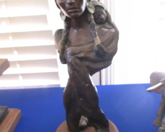 Bronze Sculpture "Indian Spring - Sacajawea"                   by Juan Dell, 13" X 5"
