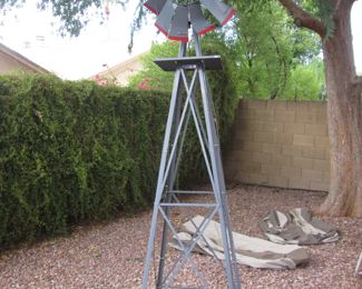 Tin Windmill Yard Decor