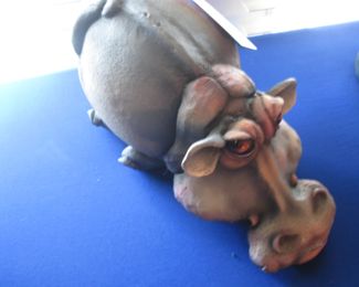 Ceramic Hippo by Todd Warner, 9" X 14"