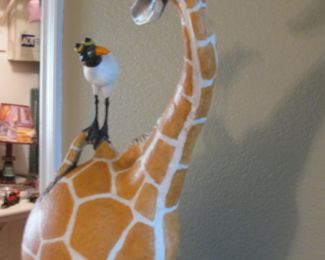 "Giraffe with Bird" by Todd Warner, Mixed Media,           17" X 10"