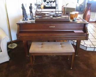 Kimball La Petite Baby Grand Piano/Bench, 56" X 56" 1987, Cherry Wood, #A69595