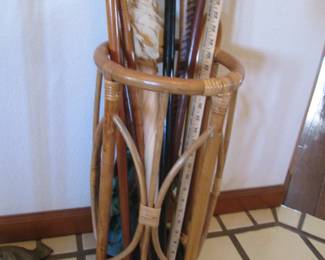 Umbrella/Cane Stand, Bamboo & Rattan