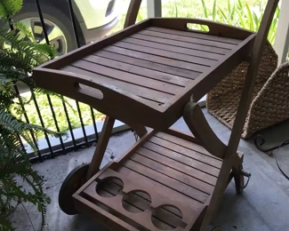 Beverage Cart that matches Settee. Folds up for easy storage