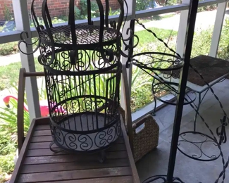 Love this Iron Bird Cage and Circular plant Stand and rectangular