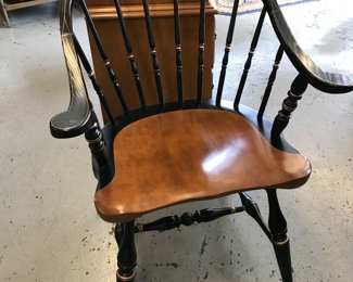 Love this black and maple with gold stenciling windsor chair