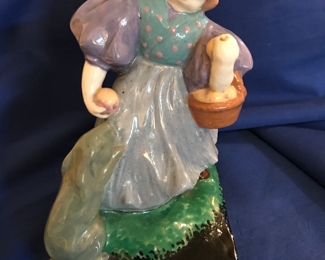 German Figurine w Rabbit and Basket