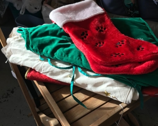 Christmas Paws Stockings. Christmas Tree Skirts