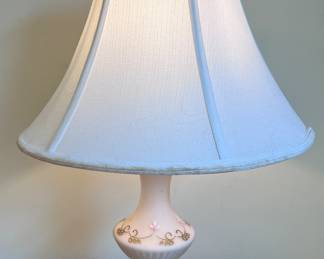 Vintage hand painted porcelain lamp