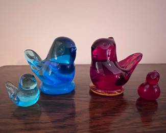 Blown glass birds