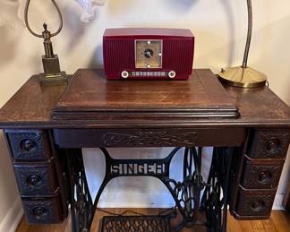 Antique Singer sewing machine cabinet