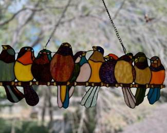 Stained glass birds