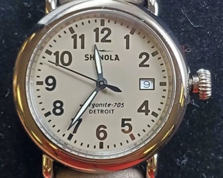 05 New Shinola Argonite 705 Vintage Inspired Wrist Watch Grey on Grey