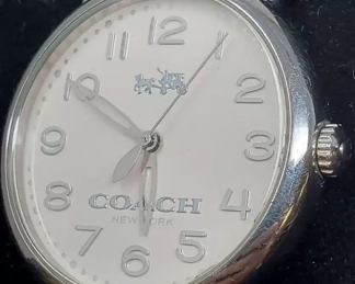 Coach 1462 Stainless Wrist Watch Black Leather Band