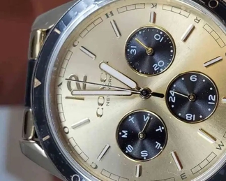 New Coach Chronograph Bracelet Watch Black Gold