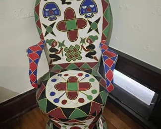 Beautiful Beaded Chair from Africa, coming to an online auction starting September 10th, kellies.shop