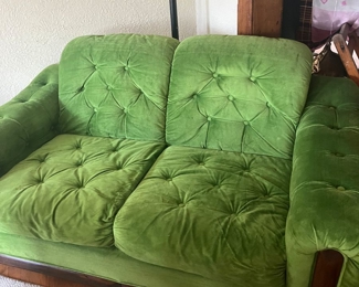 Green Velvet Love Seat