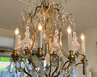 Late 18th-Early 19th C French Cut Crystal Chandelier. 