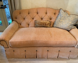 Custom Chenille tufted Loveseat