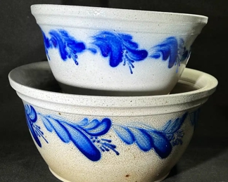Signed stoneware bowl set