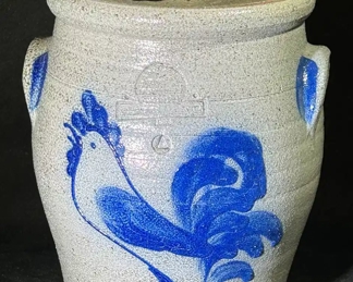 Rowe Pottery rooster canister 