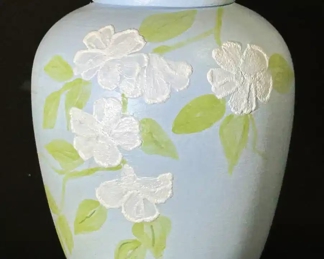 Hand painted floral ginger jar 