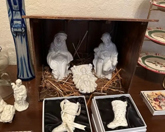 Nativity scene & Pandora ornaments 