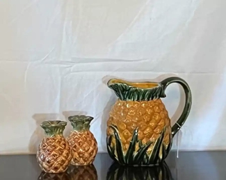 Pineapple pitcher and S & P shakers