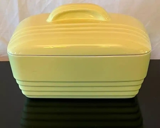 Vtg Hall yellow lidded refrigerator dish for Westinghouse