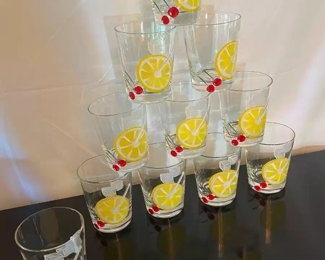 Set of 11 MCM whiskey glasses