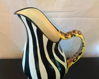 Zebra pitcher by Clay Art