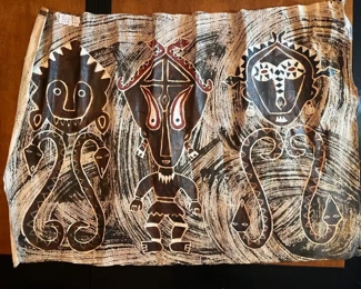 Aborigines Bark painting No. 325, as found