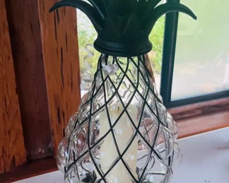 Pineapple glass candle