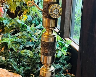 Hollywood Regency French Vintage Brass Floor Standing Style Rotary Phone