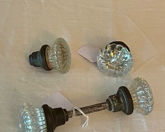 Antique glass door knobs