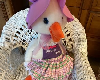 Children's white wicker chair