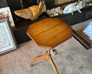 Tilt top octagon tripod side table