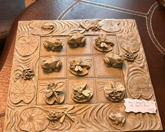 Frog & Dragonfly Tic Tac Toe Board & Pieces