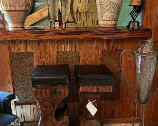 Vintage Tiki Polynesian Bar Stools