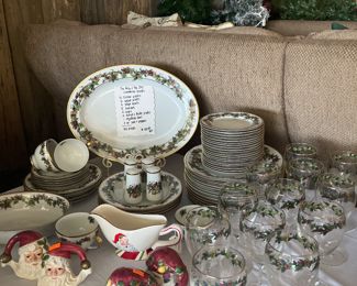 The Holly and The Ivy Christmas dishes, 54 pieces