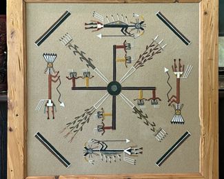 Navajo sand painting, "The Whirling Log", signed