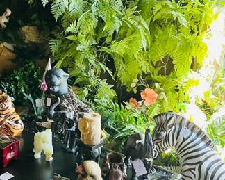 Jungle animal statues, figurines