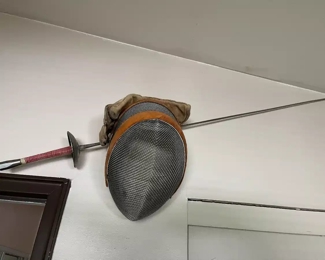 fencing mask and sword
